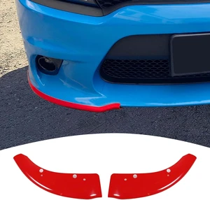 for Charger Front Bumper Lip Splitter Protector Cover Trim for 2015-2023 Dodge Charger Red Exterior Accessories 2pcs, Not for SXT/Widebody for Charger Front Bumper Lip Splitter Protector Cover Trim for 2015-2023 Dodge Charger Red Exterior Accessories 2pcs, Not for SXT/Widebody