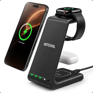 3 in 1 Wireless Charging Station for iPhone and Watch,Fast Wireless Charger Stand,Compact Desk Charging Dock for iPhone17 16 15 14 13/Pro/Max, iWatch11 10 9 Ultra/SE 3/3,AirPods 3 in 1 Wireless Charging Station for iPhone and Watch,Fast Wireless Charger Stand,Compact Desk Charging Dock for iPhone17 16 15 14 13/Pro/Max, iWatch11 10 9 Ultra/SE 3/3,AirPods
