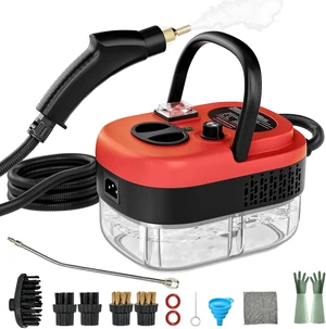 Steam Cleaner, Portable Pressurized Steamer for Cleaning with 14pcs Accessories, 6-Level Adjustable and 15s Heat-Up, Handheld Steam Cleaner for Home, Tile, Dirt, Grout, Grease, Car Detailing(Red) Steam Cleaner, Portable Pressurized Steamer for Cleaning with 14pcs Accessories, 6-Level Adjustable and 15s Heat-Up, Handheld Steam Cleaner for Home, Tile, Dirt, Grout, Grease, Car Detailing(Red)