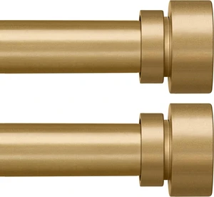 Modern Gold Curtain Rods set of 2 for Windows 48 to 84 Inches Adjustable Length 1" Diameter Heavy Duty Curtain Rod with Farmhouse Decorative Finials for Outdoor Bedroom Kitchen Living Room Modern Gold Curtain Rods set of 2 for Windows 48 to 84 Inches Adjustable Length 1" Diameter Heavy Duty Curtain Rod with Farmhouse Decorative Finials for Outdoor Bedroom Kitchen Living Room