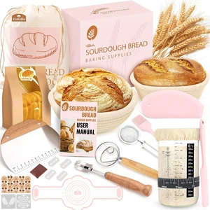 Sourdough Starter Kit Complete Set with Tools, Proofing Baskets, Jars Sourdough Starter Kit Complete Set with Tools, Proofing Baskets, Jars