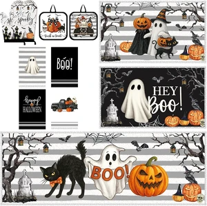 11 Pcs Halloween Kitchen Decor Set Cute Ghost Kitchen Set Boo, Halloween 11 Pcs Halloween Kitchen Decor Set Cute Ghost Kitchen Set Boo, Halloween
