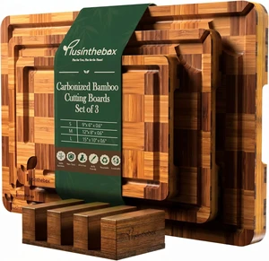 Checkered Cutting Board Set, 3 Pack Cutting Boards with Holder for Kitchen Checkered Cutting Board Set, 3 Pack Cutting Boards with Holder for Kitchen