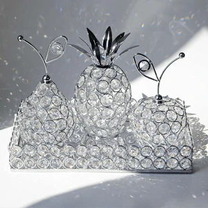 Elegant Decorative Trays & Crystal Fruit 4-Piece Set, Crystal Tea Light Holder - Wedding Centerpieces for Holidays, Home Table Decorations, Fruit Displays and Candle Holders (Silver, Set of Four) Elegant Decorative Trays & Crystal Fruit 4-Piece Set, Crystal Tea Light Holder - Wedding Centerpieces for Holidays, Home Table Decorations, Fruit Displays and Candle Holders (Silver, Set of Four)