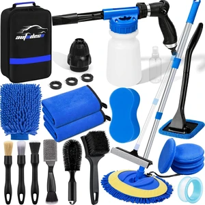 Car Wash Detailing Kit Cleaning Set with Foam Gun Sprayer, Long-Handle Brush, Large Wash Mitt, Towels, Complete Interior & Exterior Car Washing Supply Set (Blue) Car Wash Detailing Kit Cleaning Set with Foam Gun Sprayer, Long-Handle Brush, Large Wash Mitt, Towels, Complete Interior & Exterior Car Washing Supply Set (Blue)