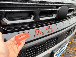 Limitless-Parts Front Bumper Letters Compatible with 2026 Honda Passport 1/16" ABS Plastic with Adhesive- Orange Limitless-Parts Front Bumper Letters Compatible with 2026 Honda Passport 1/16" ABS Plastic with Adhesive- Orange