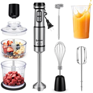 Immersion Hand Blender Set, 1200W 20-Speed Stainless Steel Stick Blender with 7 Accessories, 500ml & 200ml Chopper Cups, Milk Frother, Egg Beater, for Smoothies, Soups Kitchen Essential Immersion Hand Blender Set, 1200W 20-Speed Stainless Steel Stick Blender with 7 Accessories, 500ml & 200ml Chopper Cups, Milk Frother, Egg Beater, for Smoothies, Soups Kitchen Essential