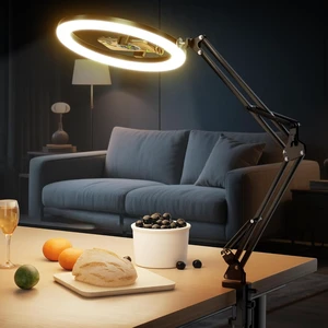 12 Overhead Ring Light for Desk with Phone Mount, LED Selfie Light with Adjustable Arm & Clamp, Dimmable Lighting for Video Recording, Zoom, Live Streaming, TikTok, YouTube 12 Overhead Ring Light for Desk with Phone Mount, LED Selfie Light with Adjustable Arm & Clamp, Dimmable Lighting for Video Recording, Zoom, Live Streaming, TikTok, YouTube