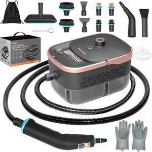 Steam Cleaner, Portable Steamer for Cleaning with 16pcs Accessories, 15s Heat-Up, Handheld Steam Cleaner for Home, Bathroom Mildew, Bed Bugs, Floor, Grout, Tile, Grease & Car Detailing Steam Cleaner, Portable Steamer for Cleaning with 16pcs Accessories, 15s Heat-Up, Handheld Steam Cleaner for Home, Bathroom Mildew, Bed Bugs, Floor, Grout, Tile, Grease & Car Detailing