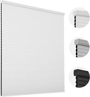 Cordless Blackout Cellular Shades, 35" W x 64" H, White Cordless Blackout Cellular Shades, 35" W x 64" H, White