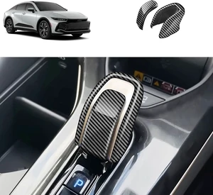 Gear Shift knob Cover Compatible with Toyota Crown 2023 2024 2025 2026 Center Console Shifter Trim Automatic Transmission Decoration Interior Car Accessories ABS 2PCS(Carbon Fiber Style) Gear Shift knob Cover Compatible with Toyota Crown 2023 2024 2025 2026 Center Console Shifter Trim Automatic Transmission Decoration Interior Car Accessories ABS 2PCS(Carbon Fiber Style)