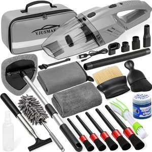 Car Detailing Kit Interior Cleaning - with 8500PA Car Vacuum Portable Cordless, Car Detailing Brush Set, Windshield Tool, Car Wash Kit for Women/Men, Gray Car Detailing Kit Interior Cleaning - with 8500PA Car Vacuum Portable Cordless, Car Detailing Brush Set, Windshield Tool, Car Wash Kit for Women/Men, Gray