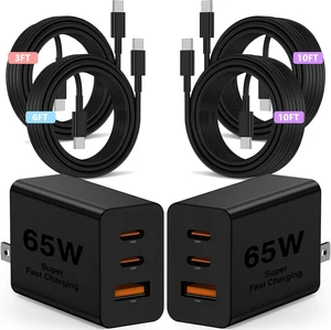 65W Super Fast Charger Type C 3/6/10/10ft, 100W USB C Wall Charging and Long Android Phone Charger Cable Cord for Galaxy S26 Ultra/S26/S25 Plus/S25/S24+/S24 Ultra/S23/S22 Plus/S21/Note 20 65W Super Fast Charger Type C 3/6/10/10ft, 100W USB C Wall Charging and Long Android Phone Charger Cable Cord for Galaxy S26 Ultra/S26/S25 Plus/S25/S24+/S24 Ultra/S23/S22 Plus/S21/Note 20