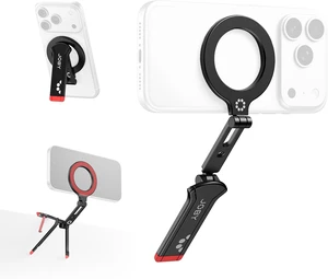 NP01 Magnetic Phone Tripod, Pocket-Sized Mini Tripod Stand for iPhone for MagSafe, Quick-Flip Foldable Holder with Finger Ring & Selfie Stick Mode, Dual-Axis Adjustable Aluminum, 1/4"-20 Mount NP01 Magnetic Phone Tripod, Pocket-Sized Mini Tripod Stand for iPhone for MagSafe, Quick-Flip Foldable Holder with Finger Ring & Selfie Stick Mode, Dual-Axis Adjustable Aluminum, 1/4"-20 Mount