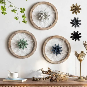 3 Piece Round Farmhouse Wall Decor with 6 Piece Interchangeable Flowers 12'' Medallion Wood & Metal Rustic Wall Art for Living Room Bedroom Kitchen Bathroom Dining Room Home Decorations 3 Piece Round Farmhouse Wall Decor with 6 Piece Interchangeable Flowers 12'' Medallion Wood & Metal Rustic Wall Art for Living Room Bedroom Kitchen Bathroom Dining Room Home Decorations