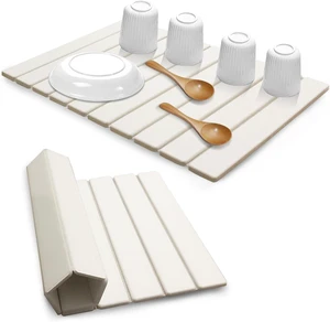 Large Stone Dish Drying Mats for Kitchen Counter , Quick Dry Absorbent Collapsible Dish Drying Mat, 24(L)x16(W) Diatomaceous Earth Mats for Dishes Bottles Cups,Match Any Countertop Large Stone Dish Drying Mats for Kitchen Counter , Quick Dry Absorbent Collapsible Dish Drying Mat, 24(L)x16(W) Diatomaceous Earth Mats for Dishes Bottles Cups,Match Any Countertop