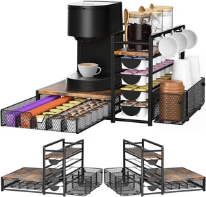 Coffee Station Organizer, Coffee Bar Organizer with 90 K-Cup Capacity Coffee Station Organizer, Coffee Bar Organizer with 90 K-Cup Capacity