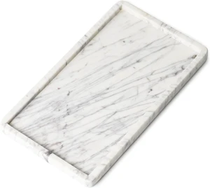 Marble Tray for Bathroom Vanity, White, Large 13 x 7.5 Inch Marble Tray for Bathroom Vanity, White, Large 13 x 7.5 Inch