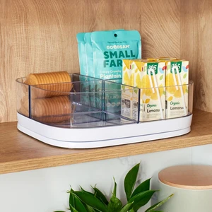 MagicTrack Turntable with 4 Bins, Rectangle Lazy Susan Organizer MagicTrack Turntable with 4 Bins, Rectangle Lazy Susan Organizer