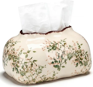 Vintage Ceramic Tissue Holder Tissue Box Cover,Blossoms Vintage Ceramic Tissue Holder Tissue Box Cover,Blossoms
