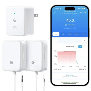 WiFi Refrigerator Thermometer Sensor with Alarm, 2-Pack & Gateway WiFi Refrigerator Thermometer Sensor with Alarm, 2-Pack & Gateway