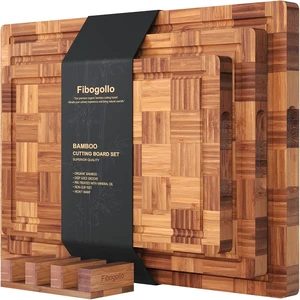 Set of 3 Bamboo Kitchen Cutting Boards with Juice Groove Large Set of 3 Bamboo Kitchen Cutting Boards with Juice Groove Large