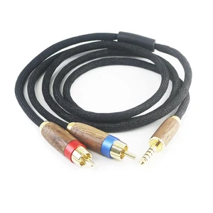 4.4MM Balanced Male to 2 RCA Male Audio Adapter Cord 4.4mm to 2 RCA Balanced Cable Walnut Wood Shell 1.5m/4.9ft 4.4MM Balanced Male to 2 RCA Male Audio Adapter Cord 4.4mm to 2 RCA Balanced Cable Walnut Wood Shell 1.5m/4.9ft