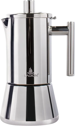 Stovetop Espresso Maker, 6Cup 10 oz Moka Pot, Stainless Steel Stovetop Espresso Maker, 6Cup 10 oz Moka Pot, Stainless Steel