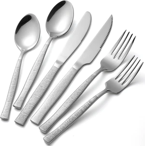 Silverware Set of 24 Stainless Steel Flatware Set with Steak Knives for 4,Tableware Cutlery Set for Home Kitchen Hotel Restaurant Silverware Set of 24 Stainless Steel Flatware Set with Steak Knives for 4,Tableware Cutlery Set for Home Kitchen Hotel Restaurant