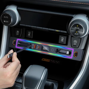 for Toyota RAV4 Car Charger USB Hub with RGB Light, 4-Port Retractable Docking Station for Toyota RAV4 Accessories 2025 2024 2023 2022 2021 2020, Center Console Phone Fast Charger/Adaptor Hub for Toyota RAV4 Car Charger USB Hub with RGB Light, 4-Port Retractable Docking Station for Toyota RAV4 Accessories 2025 2024 2023 2022 2021 2020, Center Console Phone Fast Charger/Adaptor Hub