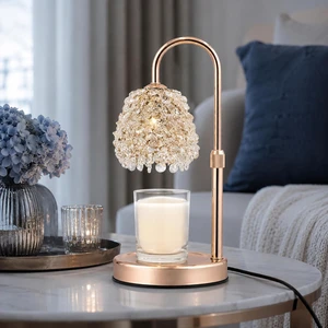 Crystal Candle Warmer Lamp with Timer, Adjustable Height, Dimmable Crystal Candle Warmer Lamp with Timer, Adjustable Height, Dimmable