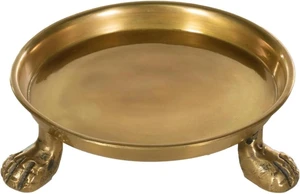 Round Clawfoot Dish Small Gold Candle and Jewelry Display Tray Round Clawfoot Dish Small Gold Candle and Jewelry Display Tray