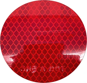 3" Inch Round DOT-SAE Amber/Red High Visibility Reflective Stick-On Prism Reflector 3" Inch Round DOT-SAE Amber/Red High Visibility Reflective Stick-On Prism Reflector