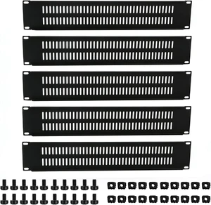 2U Blank Panel with Venting-5 Pack Steel Blank Rack Mount Panel Spacer for 19in Server Rack Enclosure or Network Cabinet (2U Venting Panel) 2U Blank Panel with Venting-5 Pack Steel Blank Rack Mount Panel Spacer for 19in Server Rack Enclosure or Network Cabinet (2U Venting Panel)
