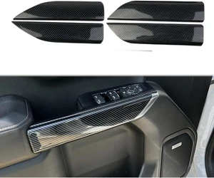 Carbon Fiber Inner Door Handrail Handle Cover Trim for 2019-2026 Chevy Silverado 1500/GMC Sierra 1500 for 2020-2026 Sierra/Silverado 2500 3500 HD (Crew cab 4-Door) Carbon Fiber Inner Door Handrail Handle Cover Trim for 2019-2026 Chevy Silverado 1500/GMC Sierra 1500 for 2020-2026 Sierra/Silverado 2500 3500 HD (Crew cab 4-Door)