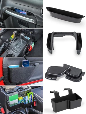 4 Pack Center Console Organizer, Interior Storage Accessories for 2011-2018 Jeep Wrangler JK JKU, Maximize in-car Space with ABS Storage Kits, Black 4 Pack Center Console Organizer, Interior Storage Accessories for 2011-2018 Jeep Wrangler JK JKU, Maximize in-car Space with ABS Storage Kits, Black