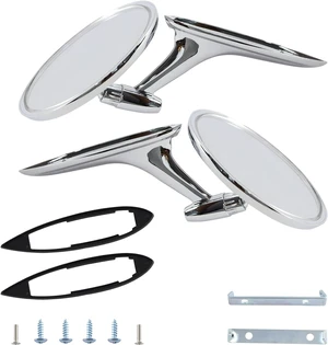 Round Bowtie Outside Rearview Mirrors Ribbed Base Compatible With 1963 1964 1965 Bel Air Biscayne Impala Corvair Chevelle El Camino Nova Round Bowtie Outside Rearview Mirrors Ribbed Base Compatible With 1963 1964 1965 Bel Air Biscayne Impala Corvair Chevelle El Camino Nova