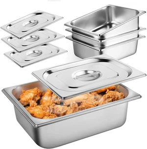 4 Pack 1/2 Half Size Hotel Pan with Lids, 4'' Deep Steam Table Pan with Lid, 12.8''L x 10.4''W Stainless Steel Commercial Food Pans for Home, Party, Hotel, Buffet 4 Pack 1/2 Half Size Hotel Pan with Lids, 4'' Deep Steam Table Pan with Lid, 12.8''L x 10.4''W Stainless Steel Commercial Food Pans for Home, Party, Hotel, Buffet