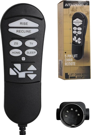 ZKAD-5 5 Pin Lift Chair Remote Only Fit for 2 Motors Golden and Ultra Comfort Chairs with 11 Button(Include SIT or Home, Not Twilight) Remote, Recliner Hand Control Part 5-Years Free Replacement ZKAD-5 5 Pin Lift Chair Remote Only Fit for 2 Motors Golden and Ultra Comfort Chairs with 11 Button(Include SIT or Home, Not Twilight) Remote, Recliner Hand Control Part 5-Years Free Replacement