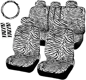 Car Seat Covers for Full Set with 2 Seat Belt Pads & Universal 15 Inch Steering Wheel Cover Fit for Cars, Trucks, SUV, or Van Car Seat Covers for Full Set with 2 Seat Belt Pads & Universal 15 Inch Steering Wheel Cover Fit for Cars, Trucks, SUV, or Van