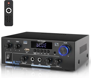 Romica AK55 Stereo Audio Amplifier, 2 Channel 500W Bluetooth 5.0 Home Audio Stereo Receivers with FM, Echo, AUX, USB, SD, MIC, Optical & Coaxial Inputs, AMP for Passive Speakers and Active subwoofer Romica AK55 Stereo Audio Amplifier, 2 Channel 500W Bluetooth 5.0 Home Audio Stereo Receivers with FM, Echo, AUX, USB, SD, MIC, Optical & Coaxial Inputs, AMP for Passive Speakers and Active subwoofer