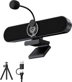 2K Webcam Computer Speaker with Microphone, Privacy Shutter, Clip-On 2K Webcam Computer Speaker with Microphone, Privacy Shutter, Clip-On
