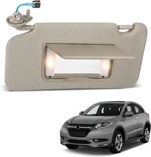 Sun Visor Driver Side for 2016-2022 HR-V EX-L EX LX Sport, Gray, Left Side Car Visor with Light Mirror,Replacement#83230-T7W-A12ZA 83280-T7W-A11ZA Sun Visor Driver Side for 2016-2022 HR-V EX-L EX LX Sport, Gray, Left Side Car Visor with Light Mirror,Replacement#83230-T7W-A12ZA 83280-T7W-A11ZA