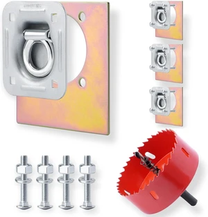 4-Pack Recessed D-Ring Tie Down Anchors Kit, Heavy Duty 6,000 lb Capacity 4-Pack Recessed D-Ring Tie Down Anchors Kit, Heavy Duty 6,000 lb Capacity