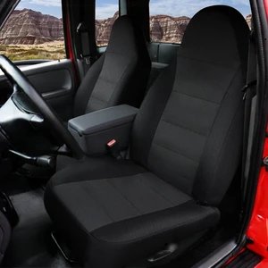 2Pcs Front 60/40 Cloth High Back Bench Seat Cover for Ford Ranger XLT & Mazda B-Series 1998 1999 2000 2001 2002 2003-Without Console Cover-Black 2Pcs Front 60/40 Cloth High Back Bench Seat Cover for Ford Ranger XLT & Mazda B-Series 1998 1999 2000 2001 2002 2003-Without Console Cover-Black