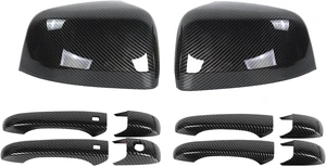 Carbon Fiber Exterior Side View Mirror Covers Caps & Door Handle Covers Trim Fit for 2010-2020 Jeep Grand Cherokee/D-odge Durango 2011-2020 Carbon Fiber Exterior Side View Mirror Covers Caps & Door Handle Covers Trim Fit for 2010-2020 Jeep Grand Cherokee/D-odge Durango 2011-2020