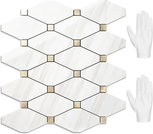 10 Sheets Peel and Stick Backsplash, Polished Dolomite 10 Sheets Peel and Stick Backsplash, Polished Dolomite