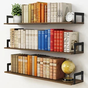 Floating Shelves for Wall 36 Inches Long 8 Inch Deep, Large Wall Book Shelves for Bedroom, Rustic Wood Hanging Bookshelf for Living Room Office Kitchen Closet Organizers and Storage - Set of 3 Floating Shelves for Wall 36 Inches Long 8 Inch Deep, Large Wall Book Shelves for Bedroom, Rustic Wood Hanging Bookshelf for Living Room Office Kitchen Closet Organizers and Storage - Set of 3