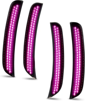 LED Side Marker Lights for Dodge Charger 2015-2023, Smoked Lens Front&Rear Bumper Turn Signal Lamp Assembly Kit accessories,Pack of 4(Pink Purple) LED Side Marker Lights for Dodge Charger 2015-2023, Smoked Lens Front&Rear Bumper Turn Signal Lamp Assembly Kit accessories,Pack of 4(Pink Purple)
