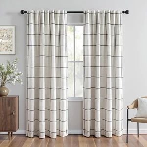 100% Blackout Plaid Farmhouse Linen Curtains 84 Inch Long 2 Panels Set for Living Room Double Layer Windowpane Drapes Thermal Insulated Privacy Protection Rod Pocket Back Tab, 52" W, Black 100% Blackout Plaid Farmhouse Linen Curtains 84 Inch Long 2 Panels Set for Living Room Double Layer Windowpane Drapes Thermal Insulated Privacy Protection Rod Pocket Back Tab, 52" W, Black